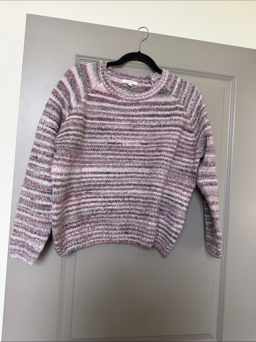ZSUPPLY Purple Stripe Sweater Medium